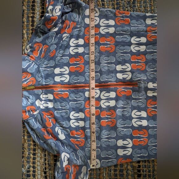 Crown & Ivy Beach Blue 1/2 Zip L/S Top Women's S Flip Flop Novelty Print… - Picture 4 of 7